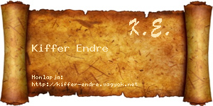 Kiffer Endre névjegykártya
