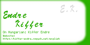 endre kiffer business card